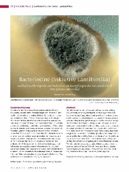 Vorschauseite 1: Bakteriocine (inklusive Lantibiotika) Antibakterielle Peptide von Bakterien im Kampf gegen die Verwandtschaft (mit Exkurs: Mykocine)