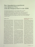 Vorschauseite 1: Der Hausbetreuungsdienst von Heinrich Pera und die Hospizarbeit in der DDR