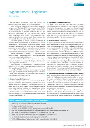 Vorschauseite 1: Hygiene forscht – Legionellen