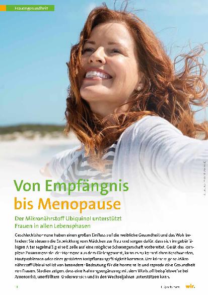 Vorschauseite 1: Von Empfängnis bis Menopause © Ground Picture (shutterstock) Der Mikronährstoff Ubiquinol unterstützt Frauen in allen Lebensphasen