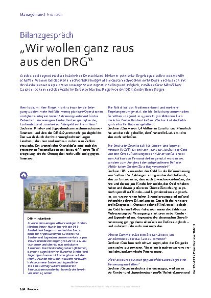 Vorschauseite 1: Bilanzgespräch „Wir wollen ganz raus aus den DRG“