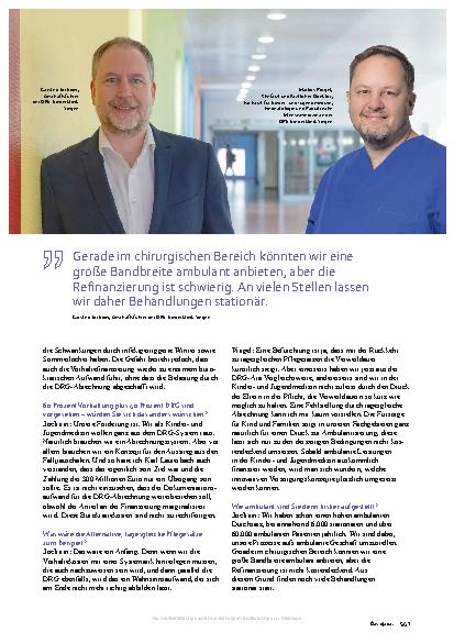 Vorschauseite 2: Bilanzgespräch „Wir wollen ganz raus aus den DRG“
