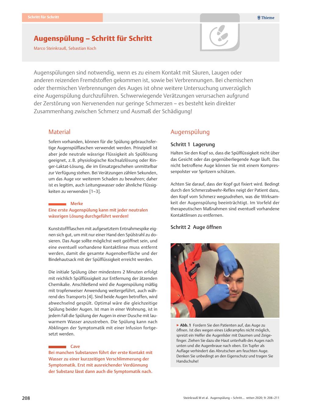 Vorschauseite 1: Augenspülung - Schritt für Schritt
