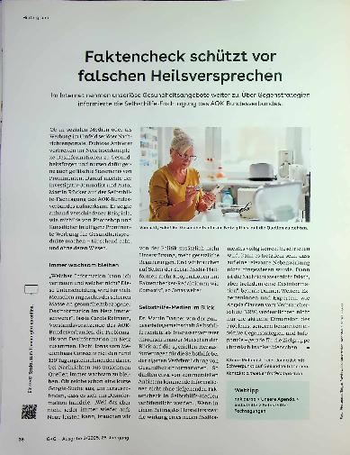 Vorschauseite 1: Faktencheck schützt vor falschen Heilsversprechen