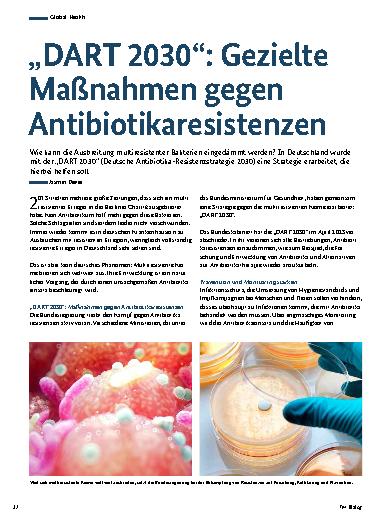 Vorschauseite 1: „DART 2030“: Gezielte Maßnahmen gegen Antibiotikaresistenzen