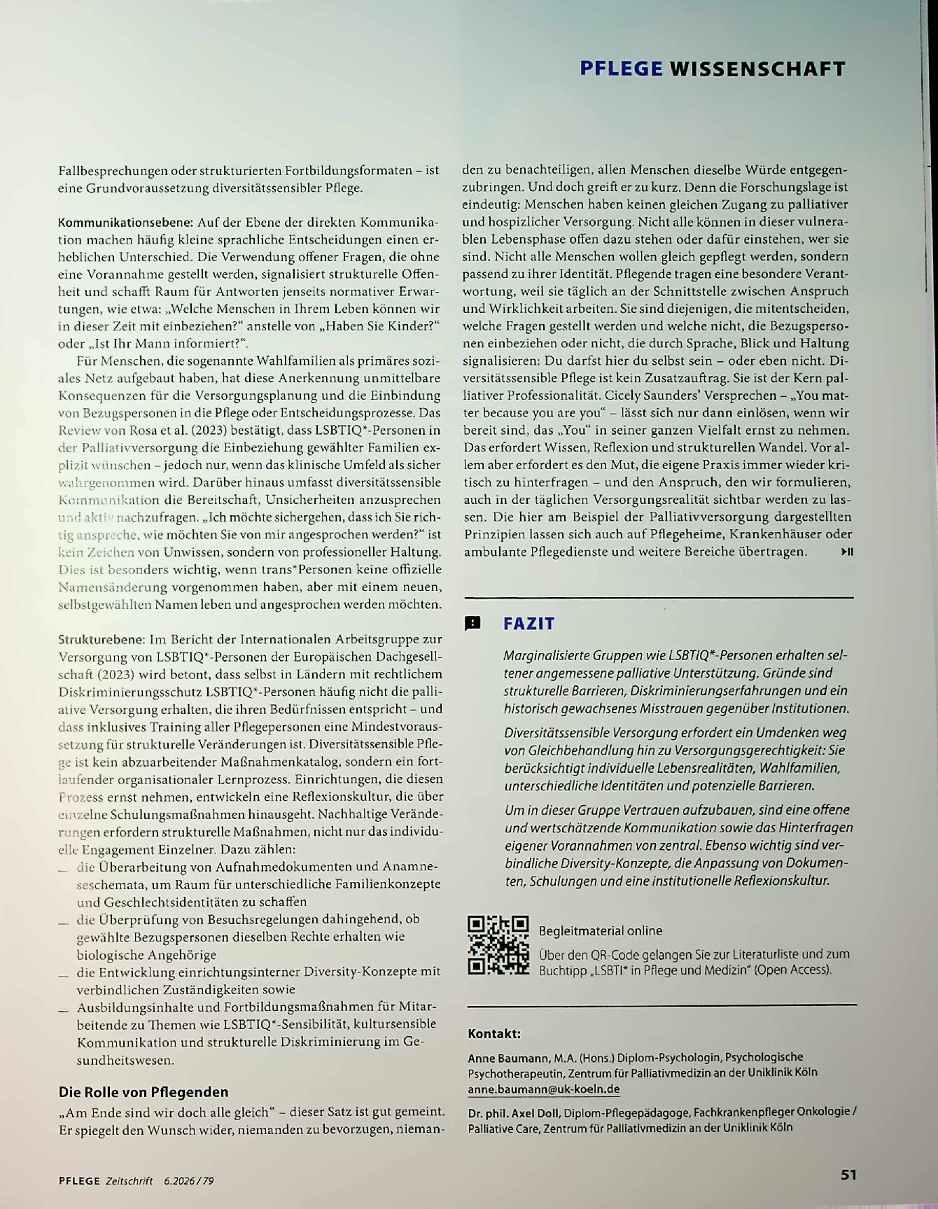 Vorschauseite 3: Am Ende sind wir doch alle gleich, oder? Diversität und Palliative Care – so gelingt queersensible Versorgung