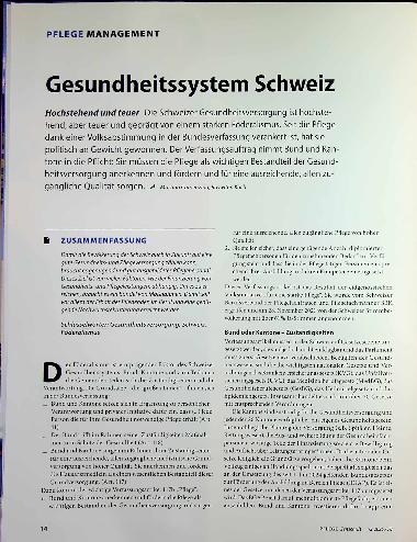 Vorschauseite 1: Gesundheitssystem Schweiz