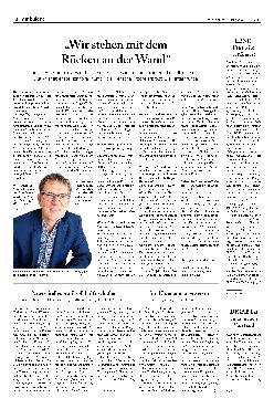 Vorschauseite 1: „Wir stehen mit dem Rücken an der Wand.“