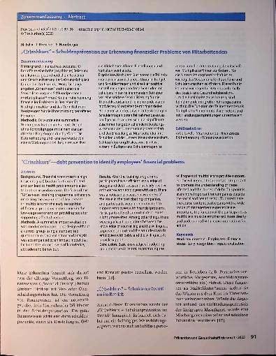 Vorschauseite 3: „C(r)ashkurs" - Schuldenprävention zur Erkennung finanzieller Probleme von Mitarbeitenden