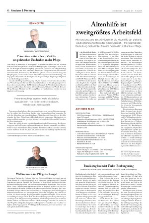 Vorschauseite 1: Altenhilfe ist zweitgrößtes Arbeitsfeld