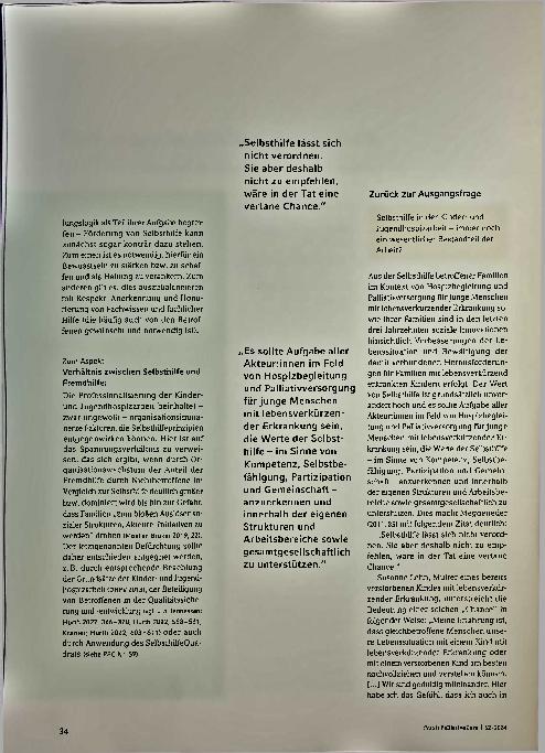 Vorschauseite 3: Das eigene Leben gestalten: Zukunftsperspektiven der Selbsthilfe in der Kinderund Jugendhospizarbeit