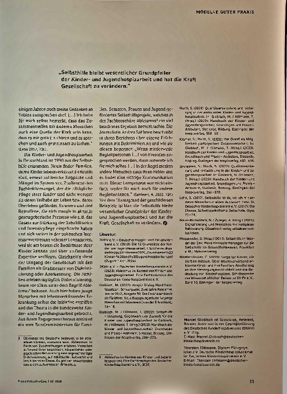 Vorschauseite 4: Das eigene Leben gestalten: Zukunftsperspektiven der Selbsthilfe in der Kinderund Jugendhospizarbeit
