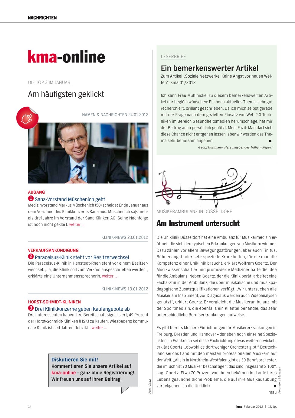 Vorschauseite 1: Ein bemerkenswerter Artikel