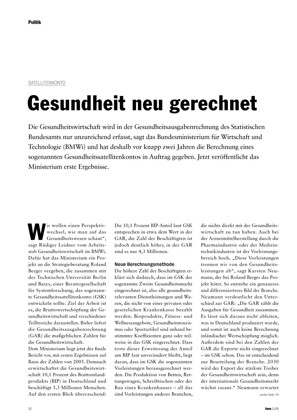 Vorschauseite 1: Gesundheit neu gerechnet