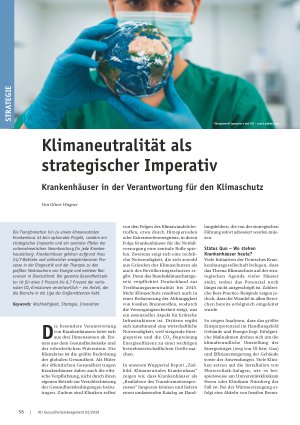 Vorschauseite 1: Klimaneutralität als strategischer Imperativ Krankenhäuser in der Verantwortung für den Klimaschutz