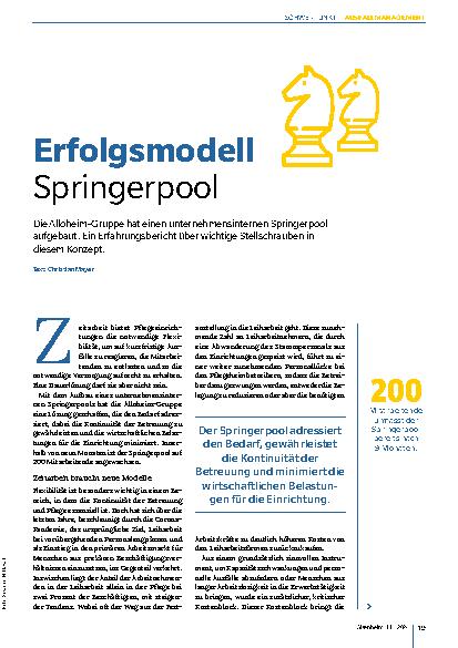 Vorschauseite 1: Erfolgsmodell Springerpool