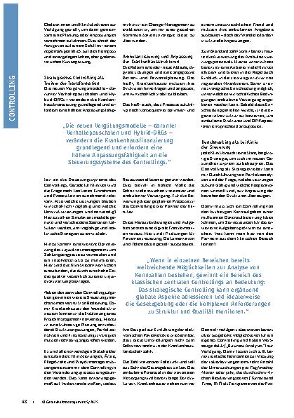 Vorschauseite 2: Controlling in Unikliniken Erwartungen an ein modernes Controlling