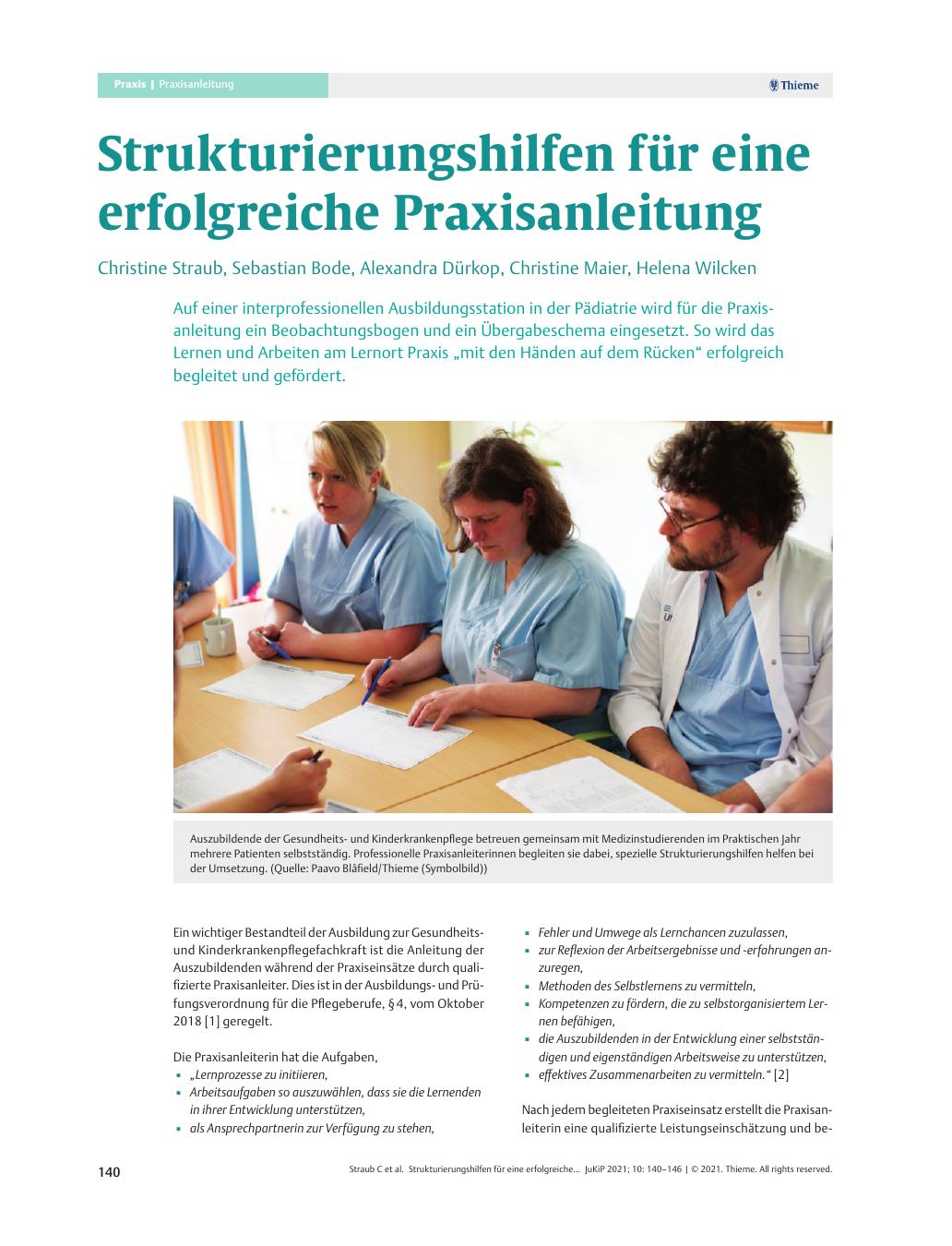 Vorschauseite 1: Strukturierungshilfen für eine erfolgreiche Praxisanleitung