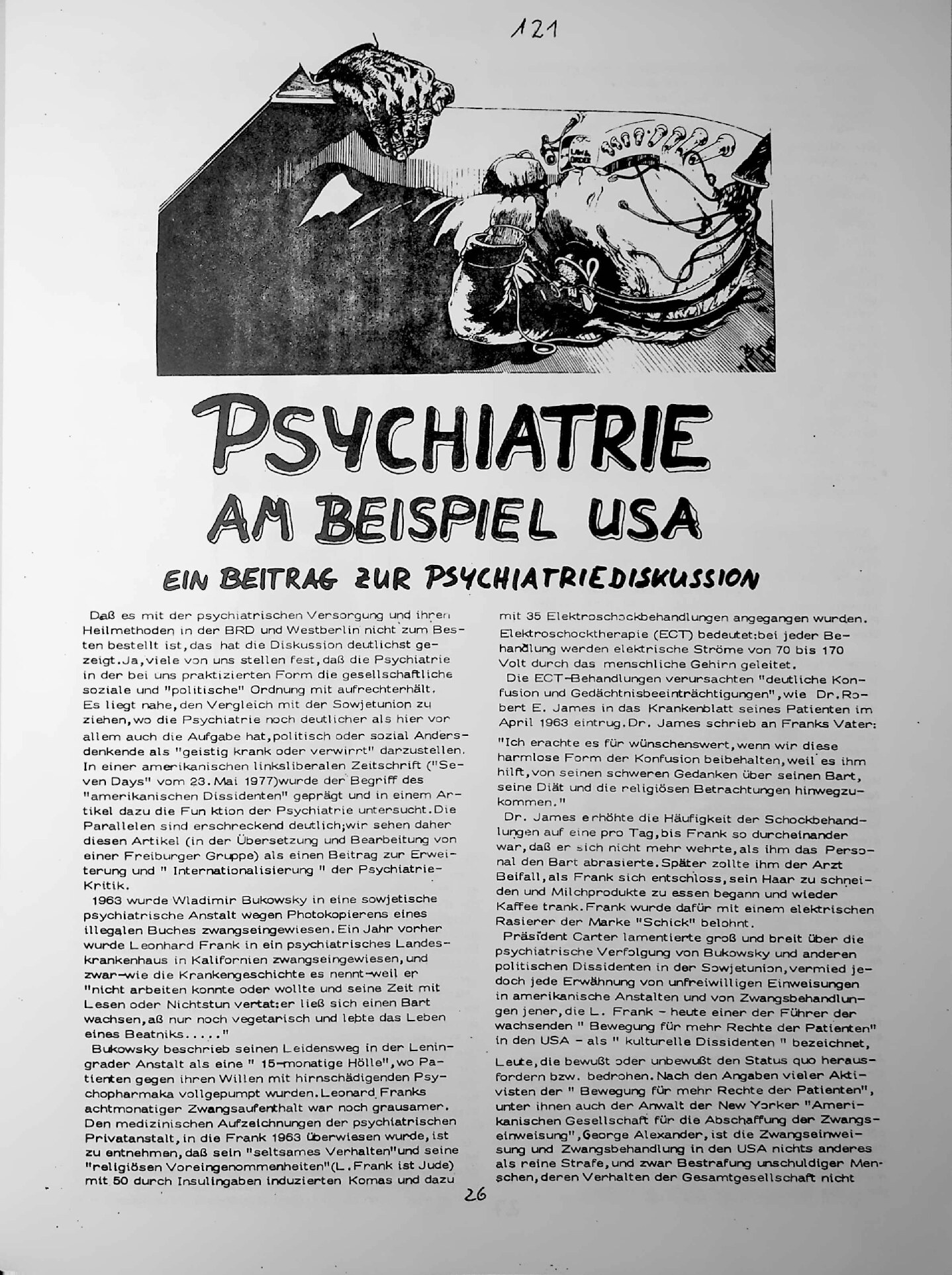 Vorschau: Psychiatrie am Beispiel USA
