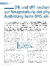 Vorschauseite 1: IFK und VPT reichen Konzept zur Neugestaltung der physiotherapeutischen Ausbildung beim BMG ein.