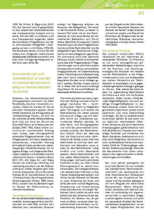 Vorschauseite 3: Beobachtende Teilnahme – Pflegewelten erlebend erkunden