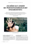 Vorschauseite 1: "Es wäre gut, Kinder bei Präventionsregeln mit einzubeziehen. "