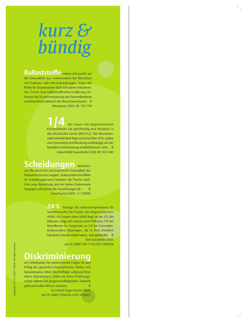Vorschauseite 1: kurz & bündig