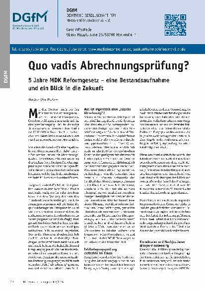Vorschauseite 1: Quo vadis Abrechnungsprüfung?