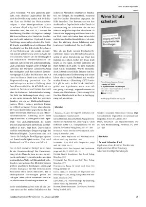 Vorschauseite 5: 50 Jahre Psychiatrie. Ein privater Rückblick auf politische Verhältnisse