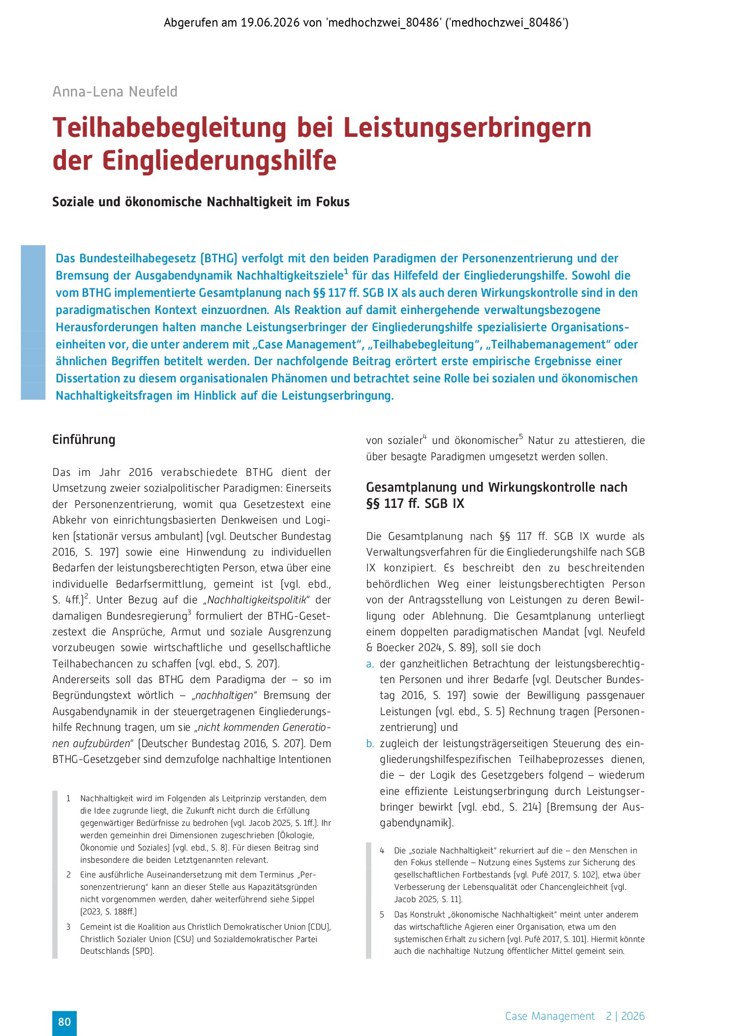 Vorschauseite 1: Teilhabebegleitung bei Leistungserbringern der Eingliederungshilfe