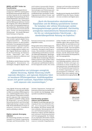 Vorschauseite 3: Digitale Koordination regionaler Versorgung Vom Krankenhaus zur vernetzten Gesundheitsregion