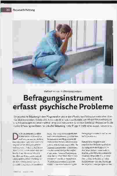 Vorschauseite 1: Befragungsinstrument erfasst psychische Probleme