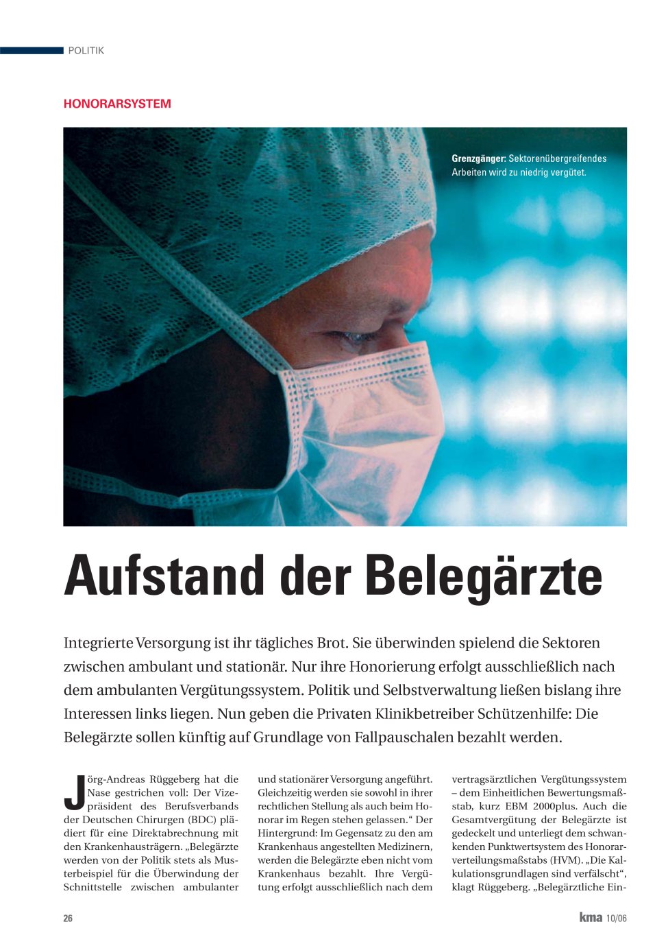 Vorschauseite 1: Aufstand der Belegärzte