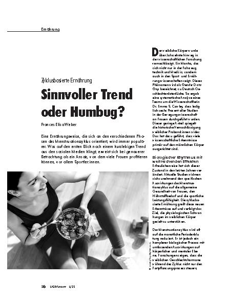 Vorschauseite 1: Zyklusbasierte Ernährung Sinnvoller Trend oder Humbug?