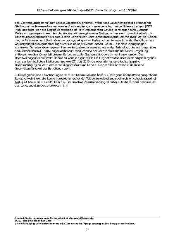 Vorschauseite 2: Zur Feststellung der Betreuungsbedürftigkeit gemäß § 1896 Abs. 1 BGB; § 26 FamFG