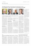 Vorschauseite 1: "Die Pflege ist eine Leerstelle im Koalitionsvertrag."