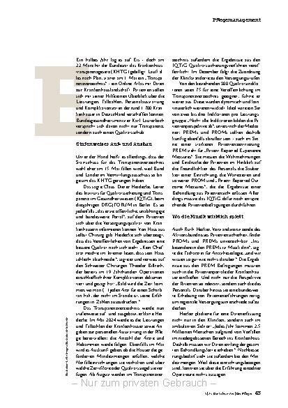 Vorschauseite 2: Keine Angst vor dem "gläsernen Krankenhaus"
