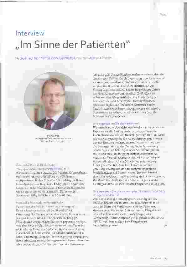 Vorschauseite 1: "Im Sinne der Patienten"