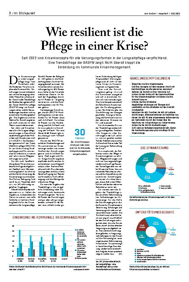 Vorschauseite 1: Wie resilient ist die Pflege in einer Krise?