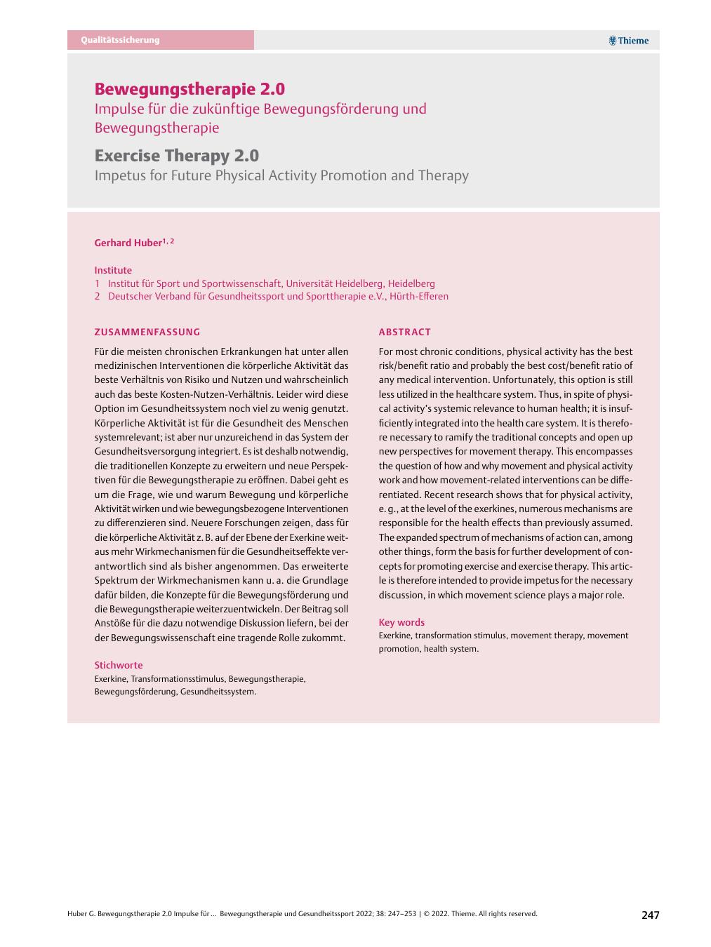 Vorschauseite 1: Bewegungstherapie 2.0