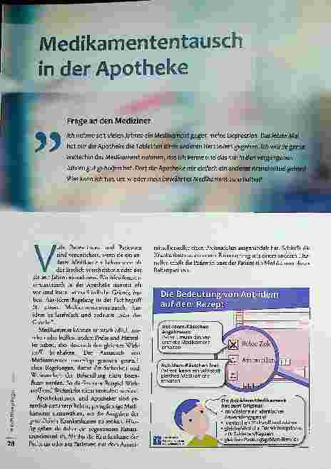 Vorschauseite 1: Medikamententausch in der Apotheke