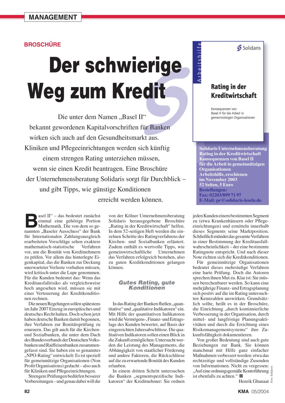 Vorschauseite 1: Der schwierige Weg zum Kredit