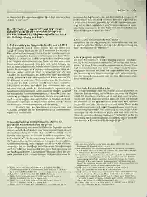 Vorschauseite 3: Die Unternehmenseigenschaft gesetzlicher Krankenversicherungen in der Rechtsprechung des EuGH