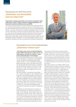 Vorschauseite 1: „Sicherheit und Gesundheit sind ein hohes Gut“