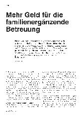 Vorschauseite 1: Mehr Geld für die familienergänzende Betreuung