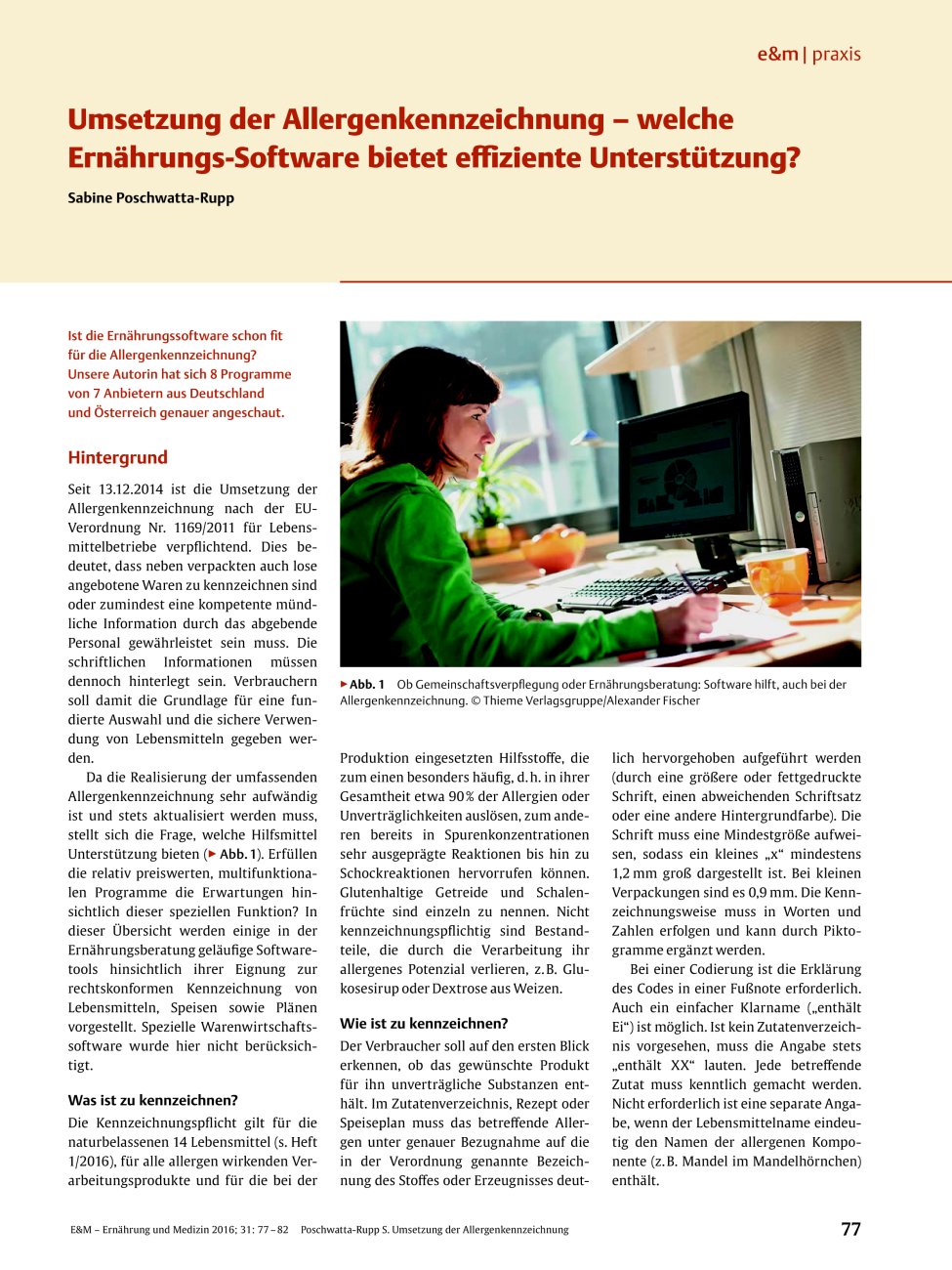 Vorschauseite 1: Umsetzung der Allergenkennzeichnung – welche Ernährungs-Software bietet effiziente Unterstützung?