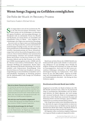Vorschauseite 1: Wenn Songs Zugang zu Gefühlen ermöglichen Die Rolle der Musik im Recovery-Prozess