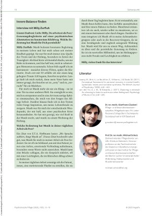 Vorschauseite 4: Wenn Songs Zugang zu Gefühlen ermöglichen Die Rolle der Musik im Recovery-Prozess