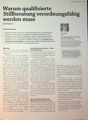 Vorschauseite 1: Warum qualifizierte Stillberatung verordnungsfähig werden muss
