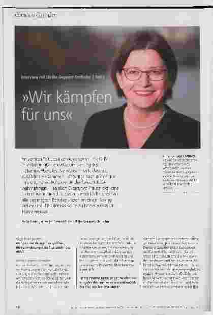 Vorschauseite 1: Interview mit Ulrike Geppert-Orthofer (Teil 2): "Wir kämpfen für uns"